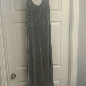 Caution to the wind striped front twist jumpsuit size small